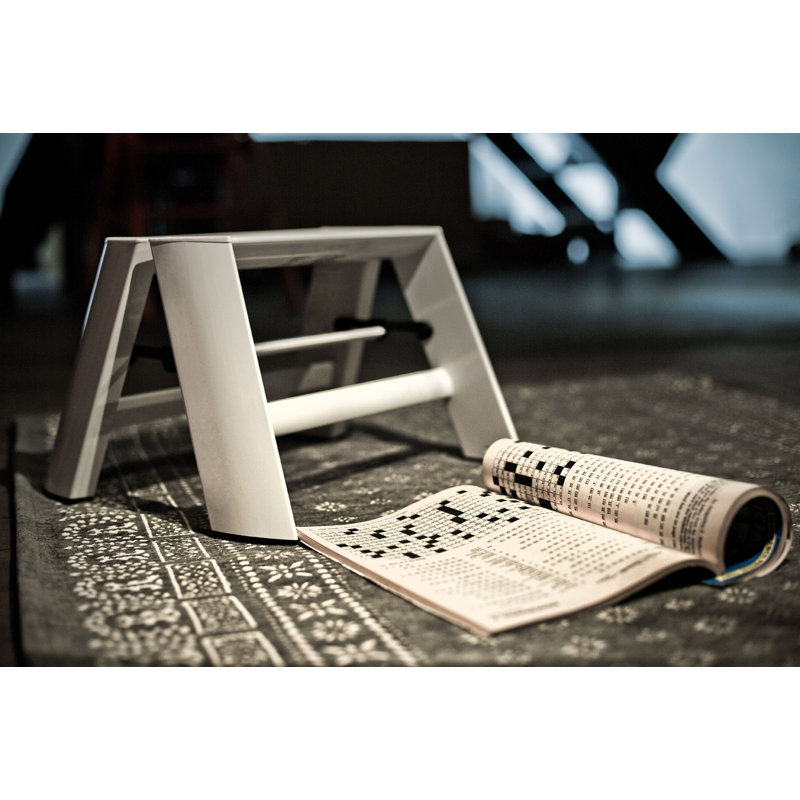 lucano 1 - Step Aluminum Lightweight Folding Step Stool, White