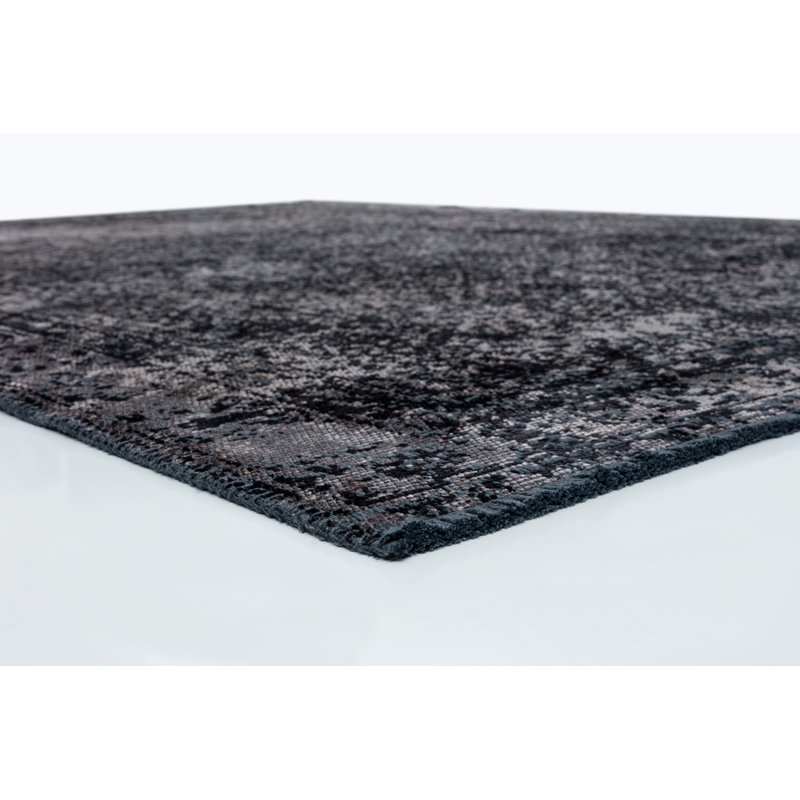 Rapture Gray/Black Damask Luxury Area Rug, Rectangle 7'10" x 11'2"