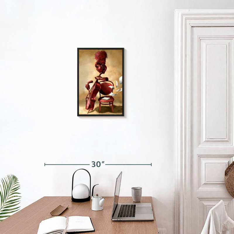 Le violoncelliste solo, Cadre flottant noir, 13 po x 19 po