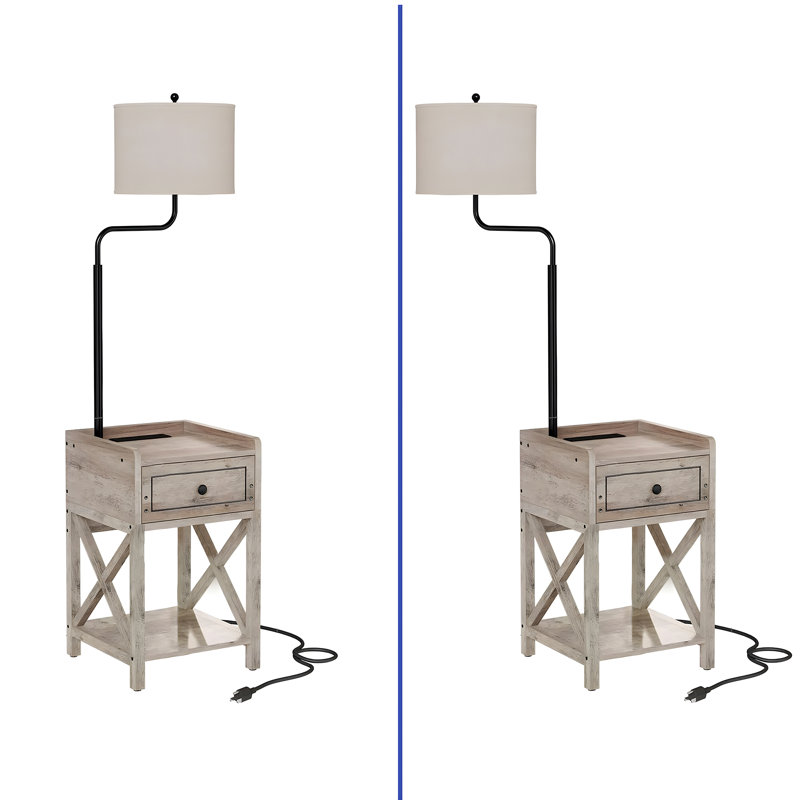 Marutani 63.78'' Tray Table Floor Lamp with USB