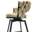 De 2 tabourets de bar bruns. Cuir technique, cadre pivotant à 360 °, siège rembourré pour bars, tavernes, tabourets de restaurant en brun. Tabouret de comptoir Cafés, Fermes