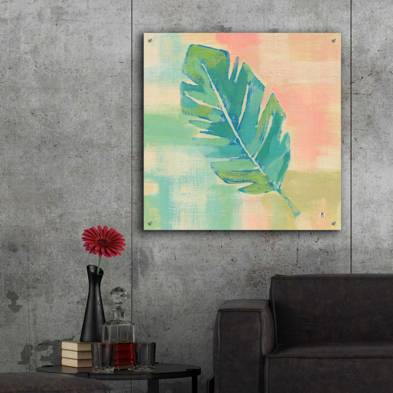 «Beach Cove Leaves III» par Studio Mousseau, H 36 po x l 36 po x P 0,2 po