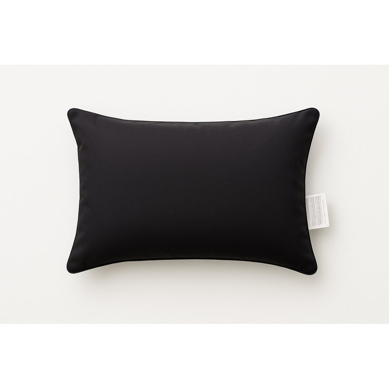 Rosemary Outdoor Pillow Cover and Insert, Jet Black, 14" H x 20" W x 5" D