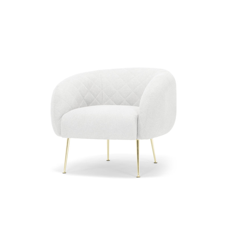 Fauteuil en polyester 33 po de large, Velours gris clair