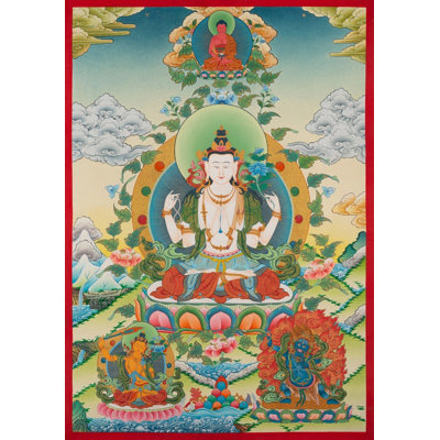 Chengrezig Thangka (Brocadeless Thangka) | Na