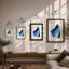 Figure In Blue Minimalist - Print-692953444-692953446