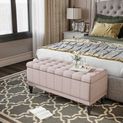 Caffin Upholstered Flip Top Storage Bench