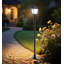 4 Pack 40" Solar Post Lights Outdoor, Led Dusk To Dawn Waterproof Lights For Yard & Pathway