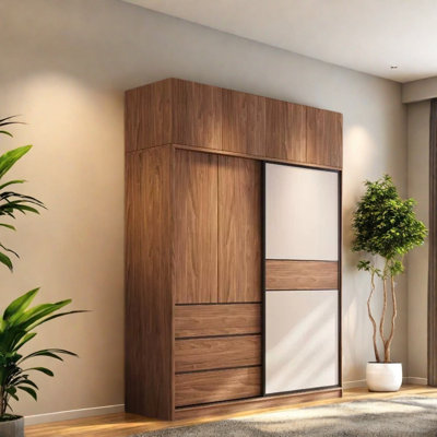 Simple Two Colour Push And Pull Wardrobe
