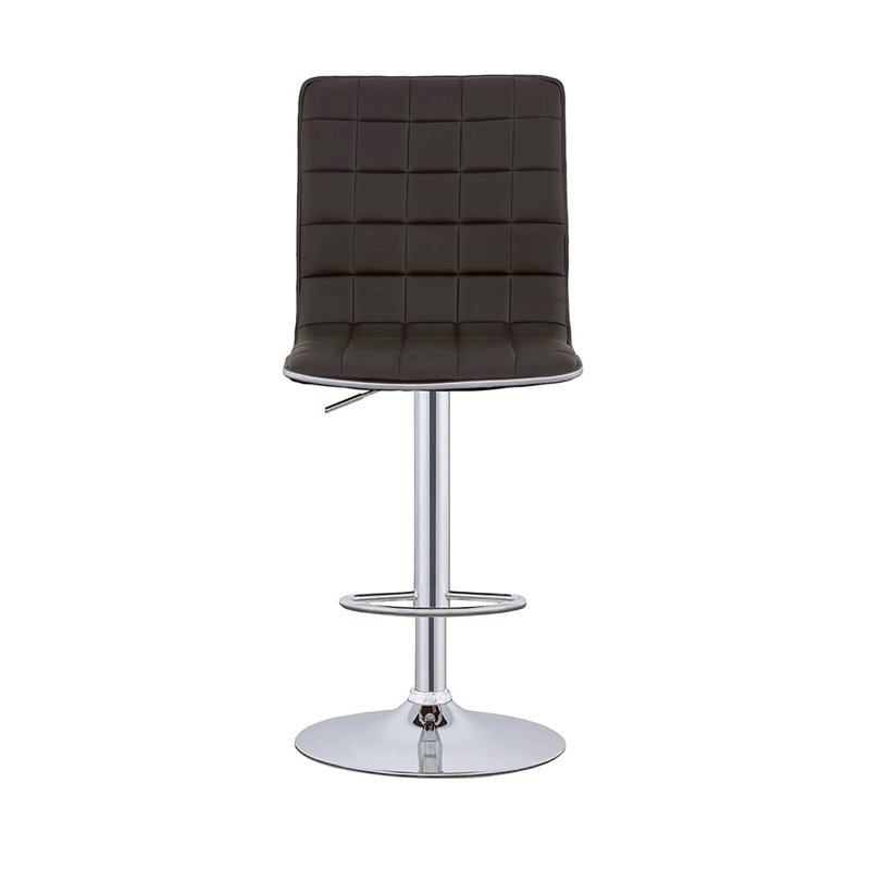 Tabouret de bar réglable noir et chrome (ensemble de 2), Noir