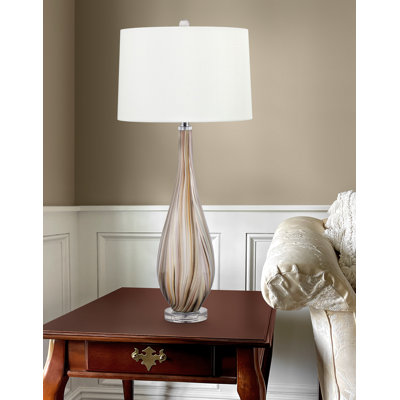 Otranto 35" Earthtone Stripes Table Lamp