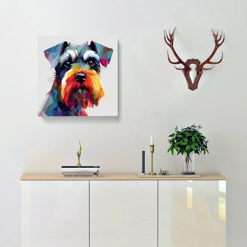 Schnauzer Abstract - No Frame Print, 50cm H x 50cm W x 3cm D