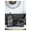 Decorative Table Clock with Roman Numerals and Gold Gear Accents, Black Iron Rectangular Desk Clock for Home Office