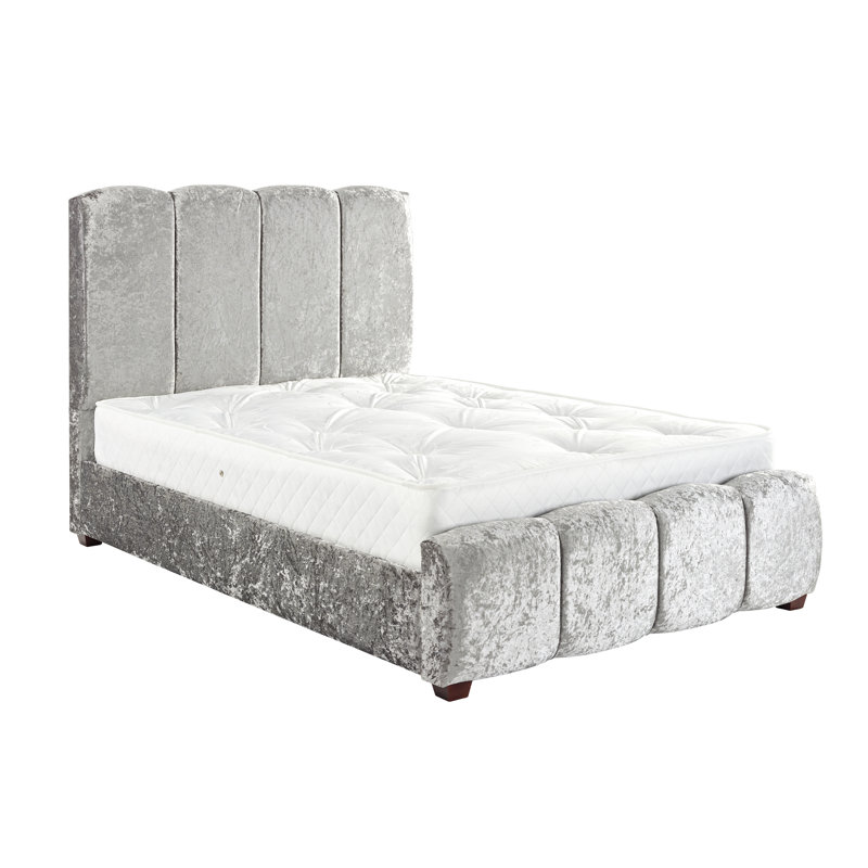Hockenberry Upholstered Bed, King (5'), Bling Pewter