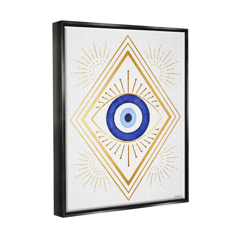 Art mural sur toile Vivid Blue Eye, Cadre flottant noir de jais, H 21 po x l 17 po x P 1,7 po