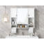 Armoire de salle de bain murale moderne 35 po x 28 po - Rangement pour médicaments avec miroir et barre à serviettes, conception peu encombrante-800856862
