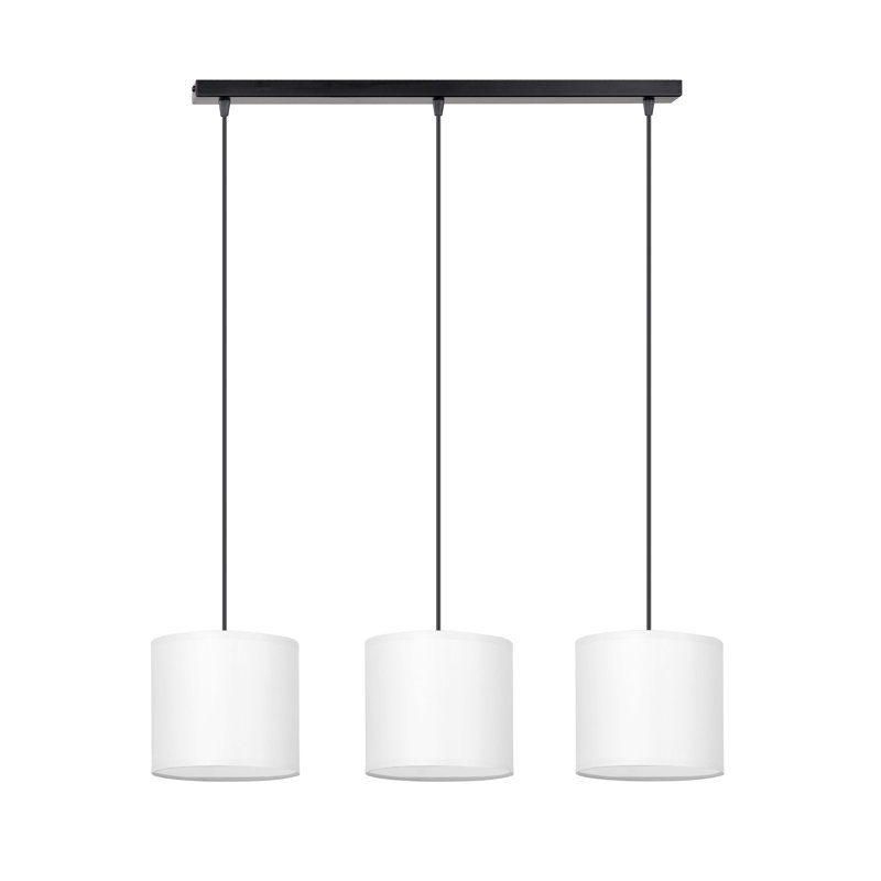 Elisa 3 - Light Black Kitchen Island Pendant, White/Black