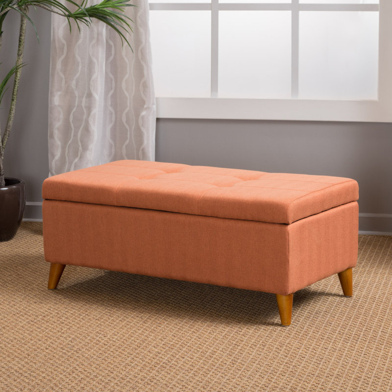 Flip Top Storage Bench, Orange