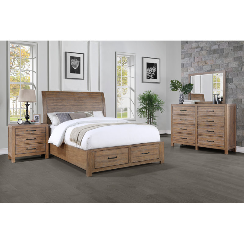 ANDRIA Sleigh Storage Bed, California King