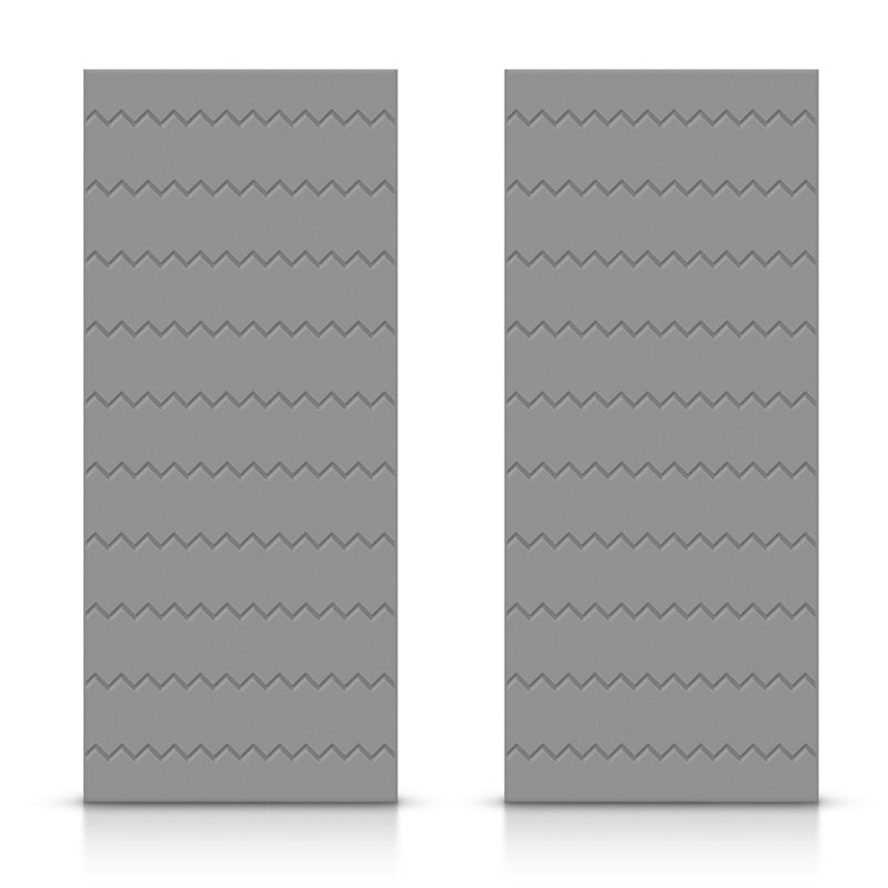 Portes de placard à panneaux, 48 po x 80 po, Gris clair