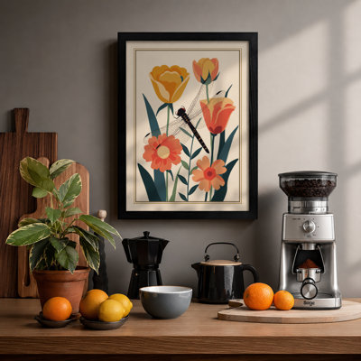 Arrangement with Bee Botanical - Framed Print