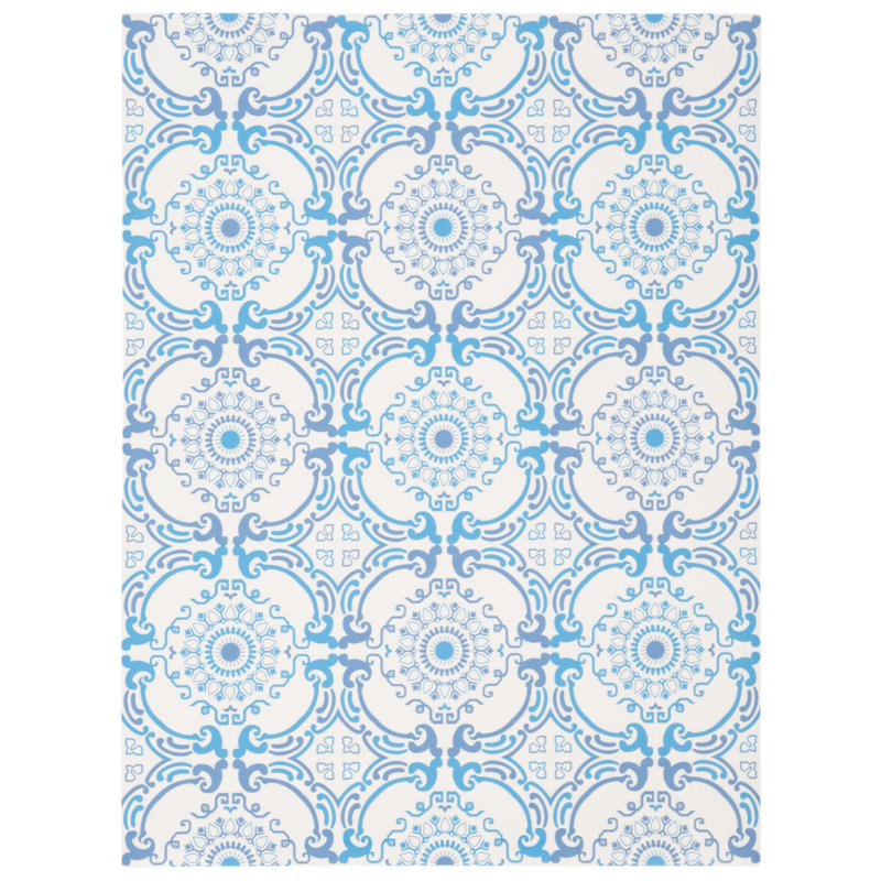 Tiago Floral Water Resistant Non-Skid Kitchen Mat, Rectangle 2'6" x 3'3"