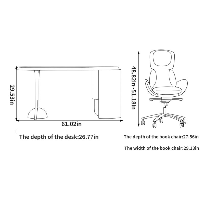 Ensemble de bureau et de chaises de style européen