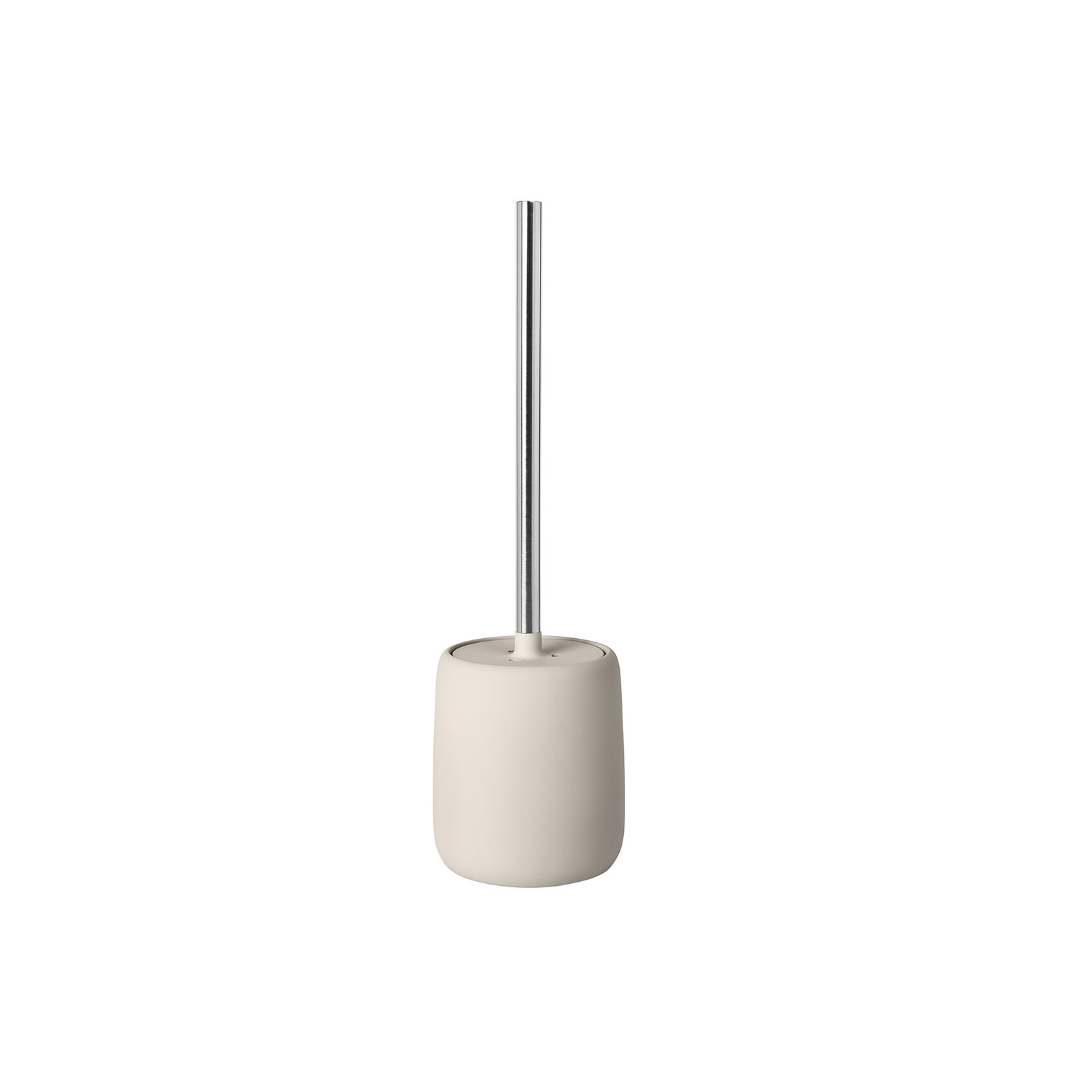 SONO 15.37" Ceramic Toilet Brush and Holder, Moonbeam