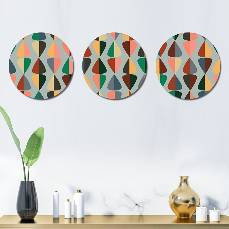 Ensemble de 3 décorations murales en ardoise, Multicolore