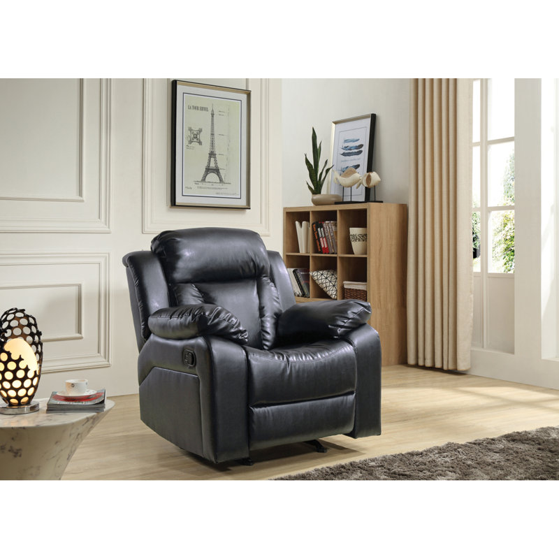 Élégant fauteuil inclinable rembourré avec accoudoirs, Noir
