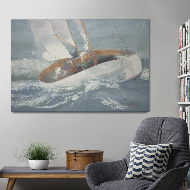 « out to sea », peinture sur toile tendue, H 12 po x l 8 po x P 1 po