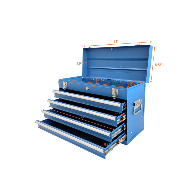 Coffre à outils roulant en métal, Blue