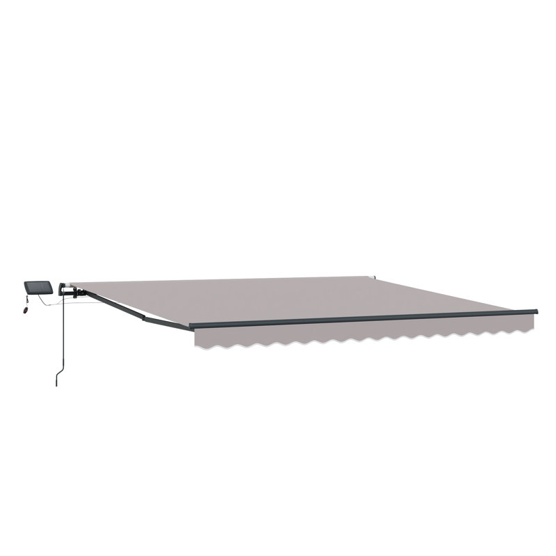 Brayden Studio Retractable Patio Awning, 450 cm W x 300 cm D, Light Grey