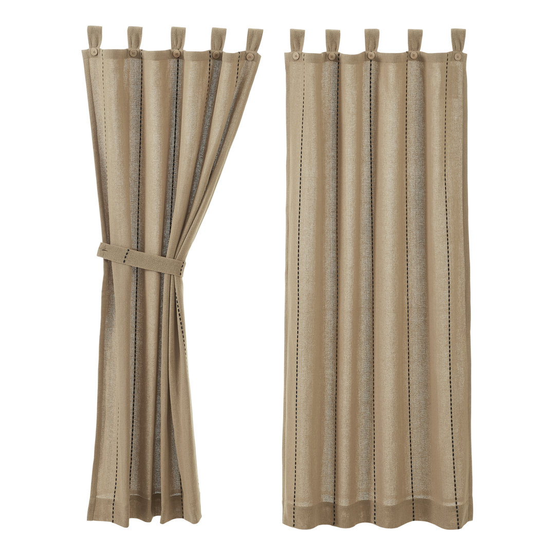 Azura 100% Cotton Striped Room Darkening Tab Top Single Curtain Panel Rosalind Wheeler Curtain 