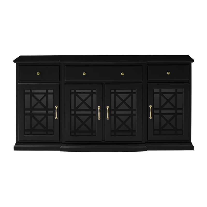 Buffet avec porte en verre Saugeries, Noir