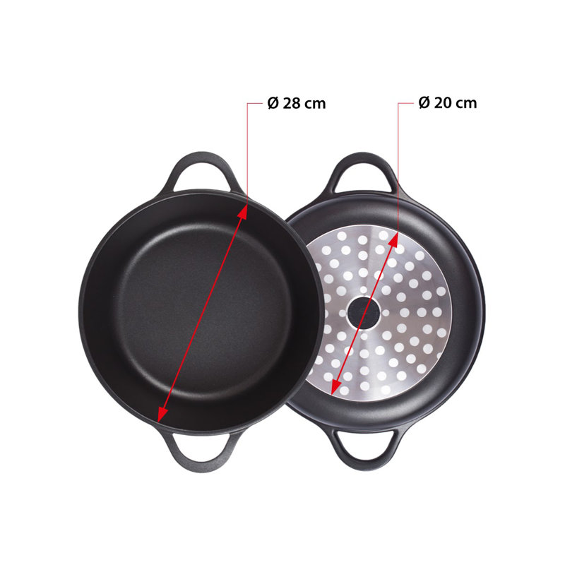 Valira Non-Stick Aluminum Round Dutch Oven, 6 L