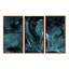 «Turquoise Creative Abstract Dark I», ensemble d'art mural sur toile moderne encadré de 3-1970013273-2005656840