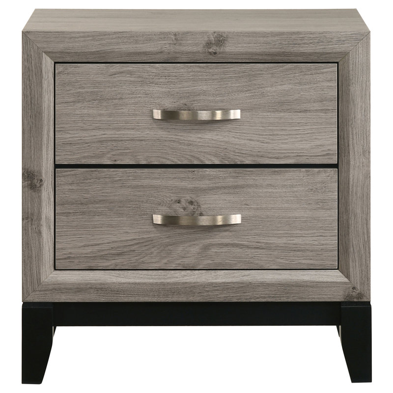 Table de chevet 2 tiroirs Watson taupe clair