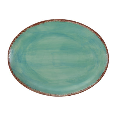 Patina Turquoise Ceramic Rustic Southwestern Serving Platter