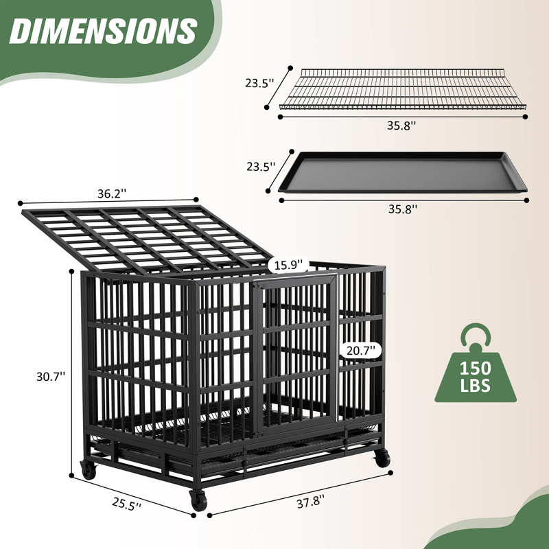 Cage pour chien robuste Stratford, H 30,7 po x l 36,2 po x P 25,5 po