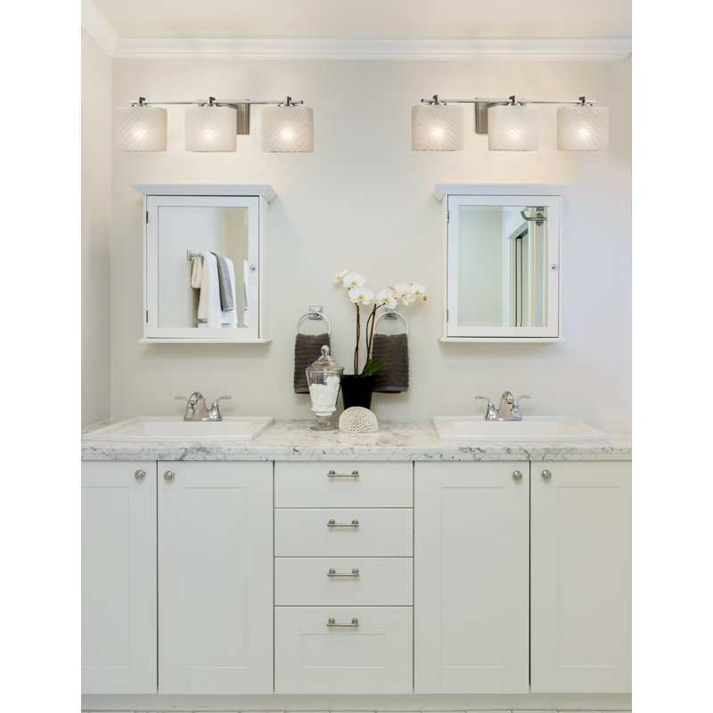 Éclairage pour meuble-lavabo 3 lumières Casson, Nickel brossé