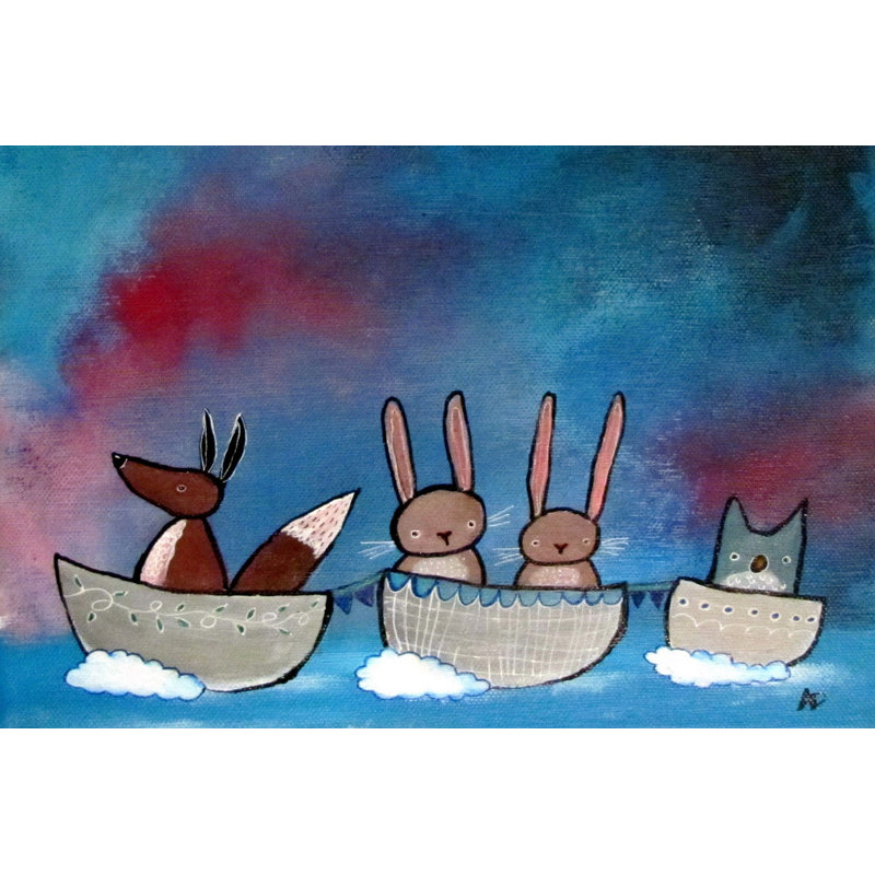 «Friends In Boat», reproduction sur toile tendue, 16 po x 24 po