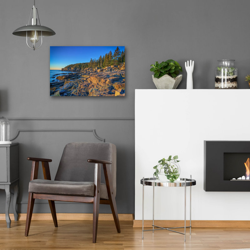 Art mural en verre Latitude Run «Clear Morning In Acadia» par Rick Berk, H 16 po x l 24 po x P 0,2 po