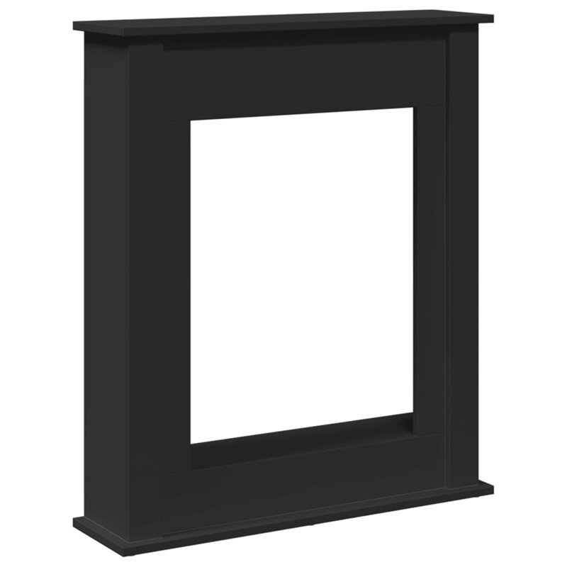Fireplace Surround 75x87.5 Cm Engineered Wood, 87.5cm H x 75cm W x 20cm D, Black