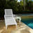 Adjustable Cast Aluminum Patio Chaise Lounge with Wheels and Reclining Backrest-1662939755