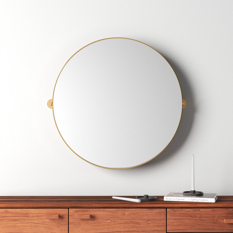 Evvie Metal Flat Wall Mirror, Gold
