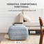 Pouf ottoman Adélaïde bleu/noir capitonné-1059633747