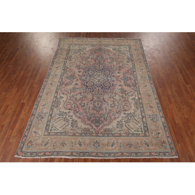 Tapis traditionnel rétro rose 7 x 9