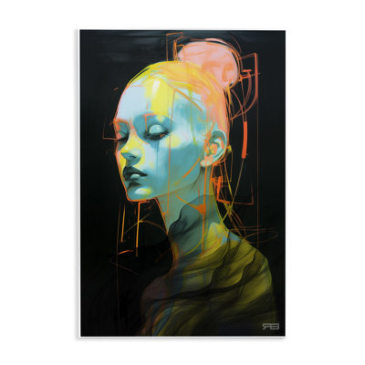 Bold Modern Visage Framed Giclee Art by Roozbeh Bahramali