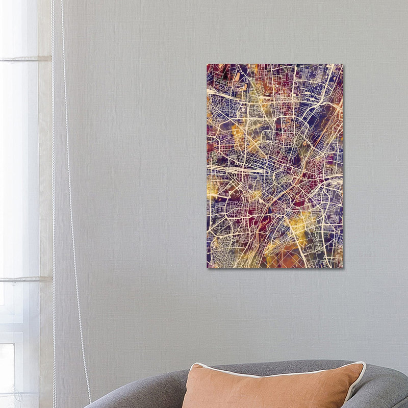 Munich Germany City Map II by Michael Tompsett - Wrapped Canvas Gallery-Wrapped Canvas Giclée